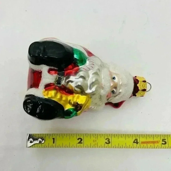Santa Claus Blown Glass Christmas Hanging Tree Ornament Candy Cane Gifts - Picture 3 of 3